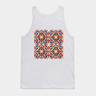 Red Colourful Tile Pattern Tank Top